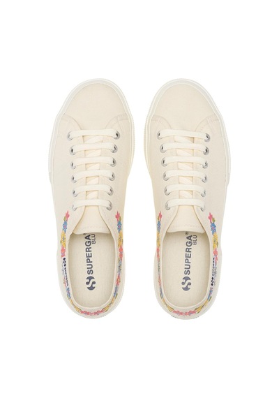Superga 3740 Platform Flower Print Leggera Kadın Bej Bileksiz Sneaker Bej-448