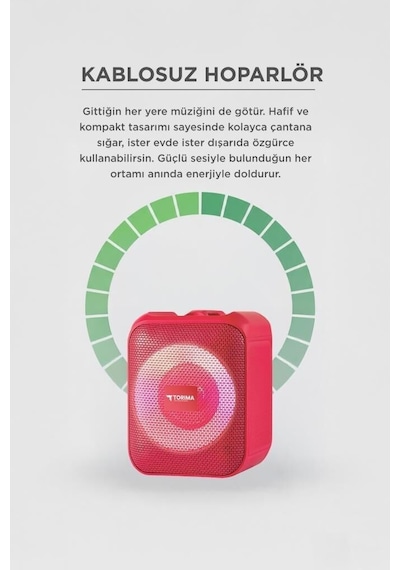 Özel Üretim Oda Salon Kablosuz Bluetooth Hoparlör D13 Kırmızı