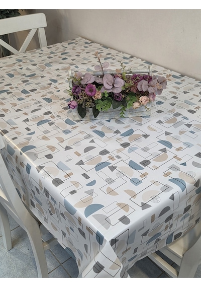 Elyaflı Pvc Masa Örtüsü Modern, Dayanıklı, Silinebilir Ve Şık Görünüm Mavi