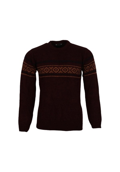 Modarar Erkek Kazak Sıfır Yaka Regular Triko Kazak Fit Bordo Rar01113 001