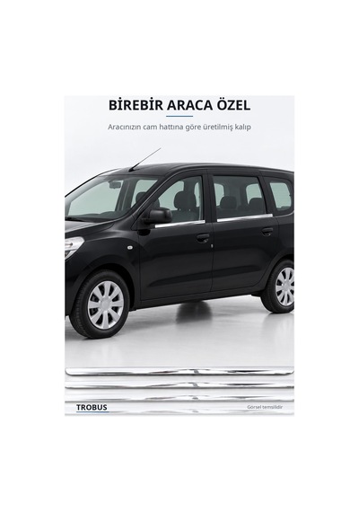 Dacia Lodgy 2013 Ve Sonrası Uyumlu Krom Cam Çıtası 4 Parça Paslanmaz Çelik