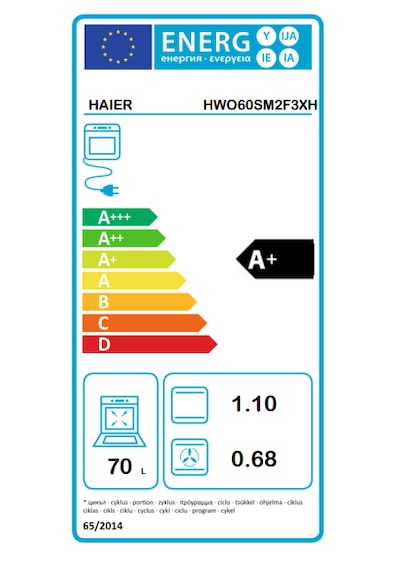 Haıer HWO60SM2F3XH Wi-fi + Bluetooth Bağlantılı Ankastre Fırın Siyah