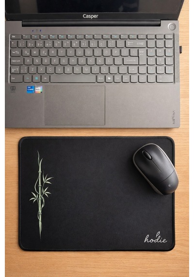 Bamboo Desenli Minimal Mousepad Siyah 23,5 X 33 Cm Kaymaz Taban Siyah - 829439916 Siyah - 829439916