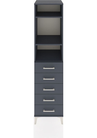 Hyperion Dolap 3 Raflı 5 Çekmeceli 44x44x182 Antrasit-antrasit Antrasit