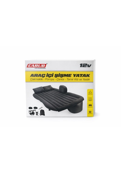 Carub 12v Araç İçi Şişme Yatak Çakmaklıklı , Yastıklı, Tam Set Araba Yatağı 001