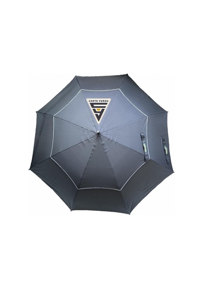 Marlux April A-250g Protokol Vale Çift Katmanlı Şemsiye 130 CM Siyah - Siyah