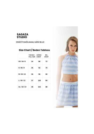 Sagaza Studio Ss6071 Mini Bluz Mavi