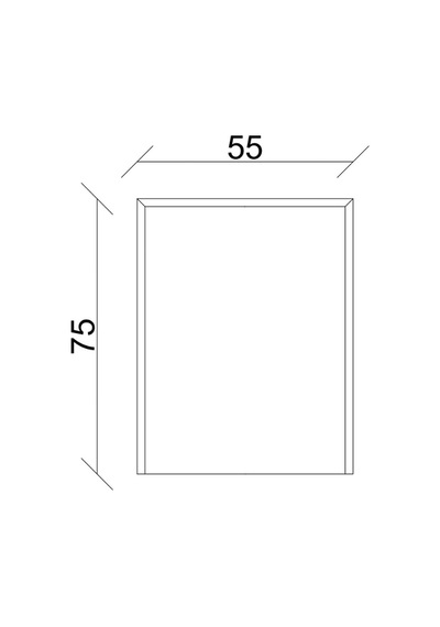 Aras Aynalı Üst Dolap Antrasit/Atlantik Çam 55X75X15 Cm Antrasit - Atlantik Çam