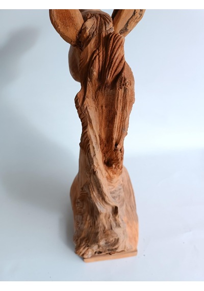 Dekoratif El Oyması Ahşap At Kafası 54x39x16cm (Teak Ağac-2)