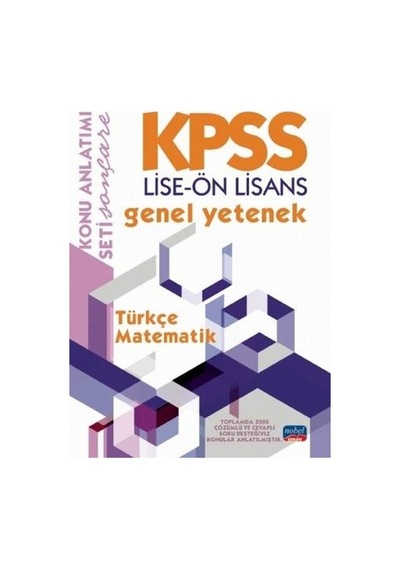 KPSS Lise - Ön Lisans Genel Yetenek Konu Anlatımı - Türkçe - Matematik- Nobel Sınav