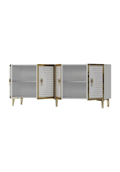Ka1801bg Tuna Konsol, Tv Sehpası Beyaz-gold 180cm Beyaz