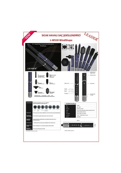 Leader L-ws18 Sıcak Havalı Saç Şekillendirici - Windshape