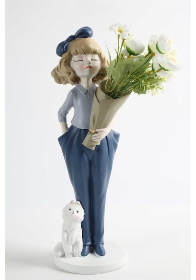 Vitale Polyester Mavi Kız Vazo 48cm Ak.kz0058 Renkli