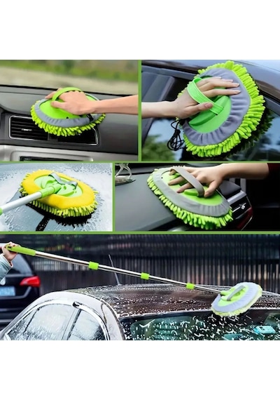 Yedek Mikrofiber Bezli Oto Yıkama Mop Seti Çok Renkli