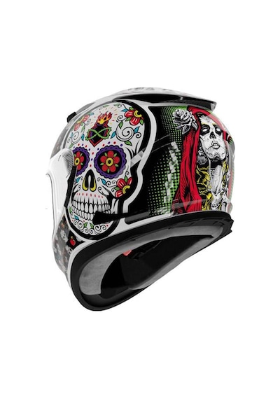 Shiro Sh-605 Sv Skull Candy Full Face Motosiklet Kaskı + Iridium Vizör Çok Renkli