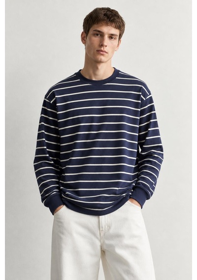 Alexandergardi Çizgili Uzun Kollu Sweatshirt Lacivert