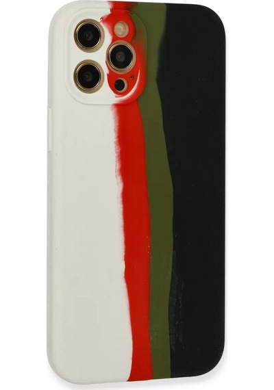 Newface Apple Apple iPhone Uyumlu  12 Pro Kılıf Ebruli Lansman Silikon - Beyaz-siyah