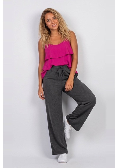 Fashion Friends Geniş Paça Gri Kadın Eşofman Altı 26k0090k1