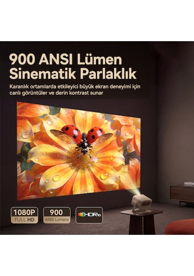 Wanbo Vali 1 Pro 900 ANSI Lümen Google TV Projeksiyon Cihazı – MEMC ve Dolby Destekli