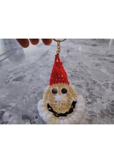 El Yapımı Noel Baba Yılbaşı Anahtarlık 10cm 5cm