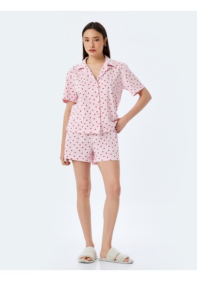 Koton Pamuklu Gömlek Yaka Kalpli Şortlu Pijama Takımı Pembe Desenli 5slk40050mk Pembe Desenli Pembe Koton Pamuklu Gömlek Yaka Kalpli Şortlu Pijama Takımı Pembe Desenli 5slk40050mk Pembe Desenli Pembe