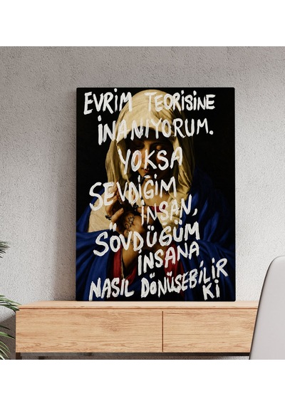 Bk Gift Vintage Klasik Sanat Esprili Sözlü Dekoratif Kanvas Tablo - 13 Çok Renkli