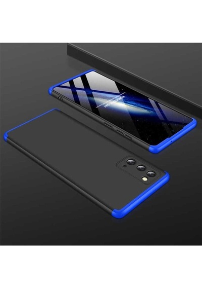 Galaxy Note 20 Kılıf Zore Ays Kapak Siyah-Mavi