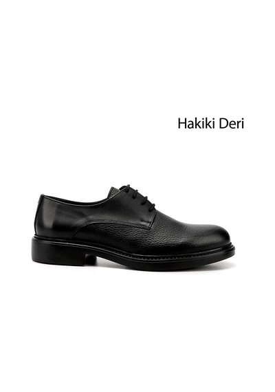 Gönderi(R) Gönderi R Siyah Bağcıklı Baskılı Hakiki Deri Klasik Ayakkabı Siyah