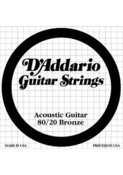 Daddario Bw023 Akustik Tek Tel, 80/20 Bronze Wound, 023, Sol Pa