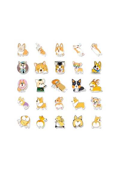 50 Adet Tekrarsız Köpekler Kalite Pvc Modern Sticker 01