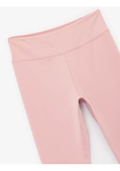Koton Standart Bel Skinny Fit Dikiş Detaylı Spor Tayt Pembe 5sak40408nk Gül