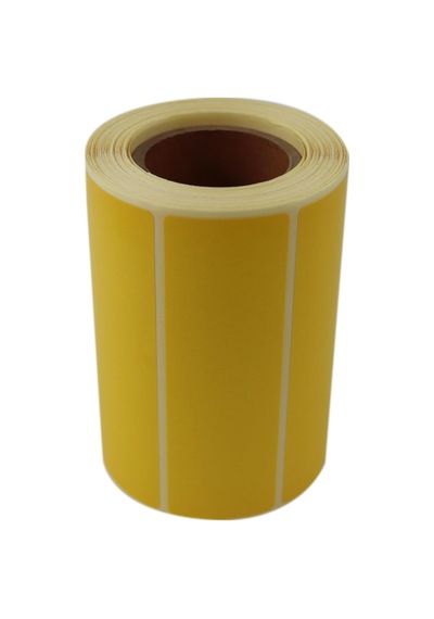 Sarı Zemin Baskılı Kuşe Etiket 100mm X 30mm Ruloda 500 Adet 40mm Kuka Çapında Barkod Yazıcı Etiketi Diğer