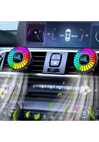 Coverzone Rgb Sese Duyarlı Müzik Işığı Araç Kokusu Havalandırma Klipsli Led Ambiyans Aydınlatma Usb Şarjlı Ritimle Senkron Renkli Işık Araç İçi Dekoratif Koku Difüzörü L027