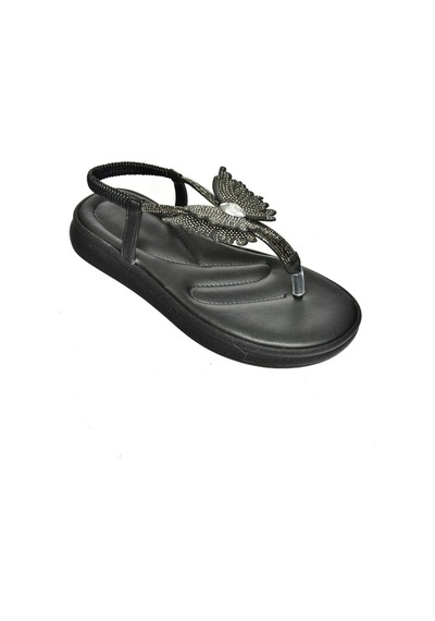 Fox Shoes S404086009 Siyah Parmak Arası Kadın Sandalet Siyah