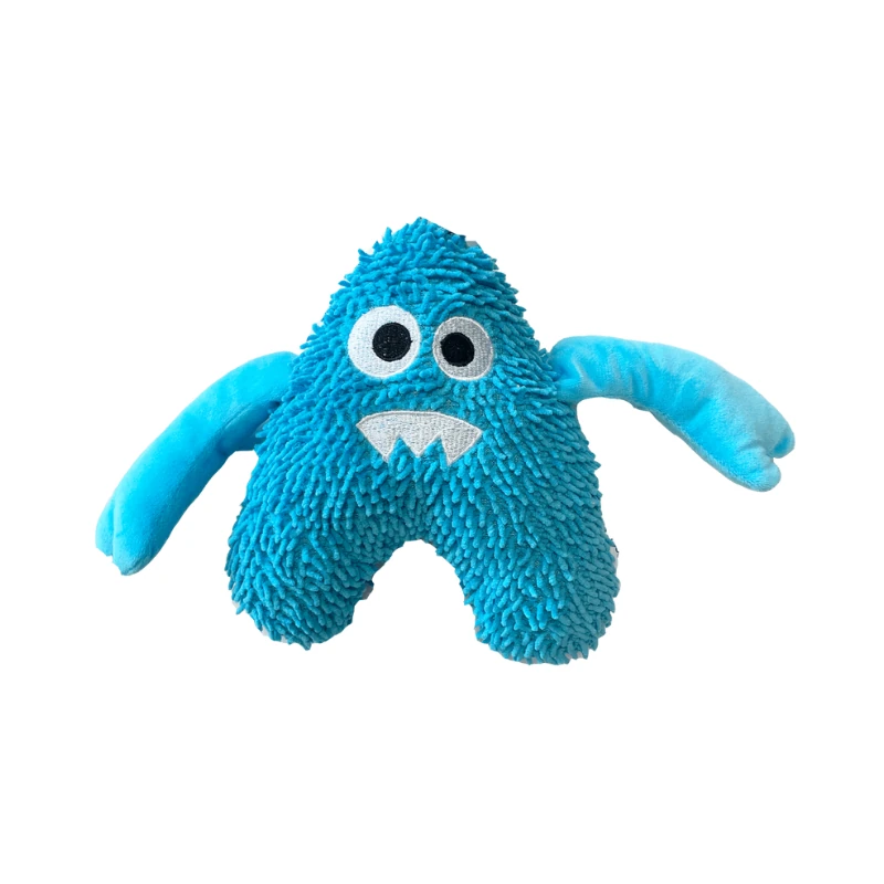 Bobble Monster Mavi Canavar Sesli Peluş Köpek Oyuncağı - Dayanıklı Ve Güçlü Gıcırtılı