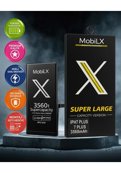 Mobilx Apple Uyumlu iPhone  7 Plus Batarya Pil Süper Yüksek Kapasiteli Güçlendirilmiş 3560 Mah