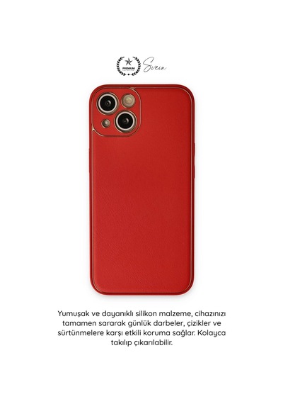 Kılıf iPhone 14 Plus Uyumlu Kılıf Coco Deri Görünümlü Silikon Kapak Darbe Emici Esnek Yumuşak Koruy