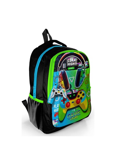 Coral High Kids Kulaklık Game Desenli Üç Bölmeli Okul Sırt Çantası 23667