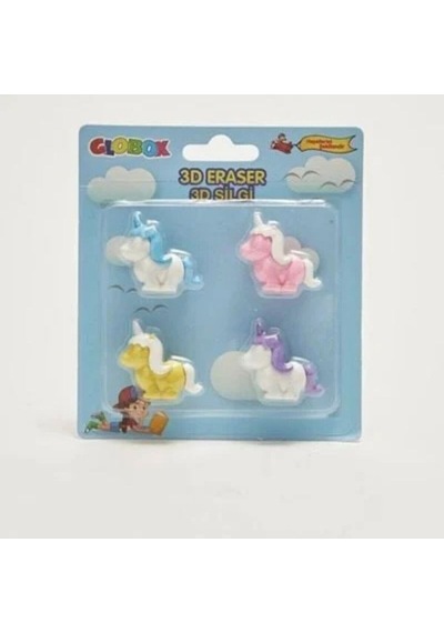 3d Eraser 4'lü Silgi Unicorn 3 Adet