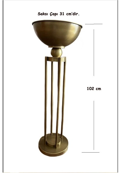 Eskitme Gold Metal Ayakli Kase Çiçeklik 30x102 Antik Gold - 600429756 Antik Gold - 600429756 Antik Gold