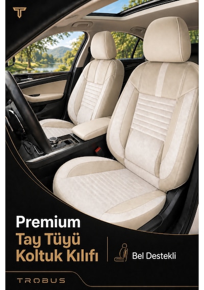 Volvo V40 2012-2019 Uyumlu Apex Serisi Bej Oto Koltuk Kılıfı