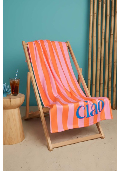 Ciao Çizgili Çift Taraflı Plaj Havlusu 70x150 Cm Çok Renkli