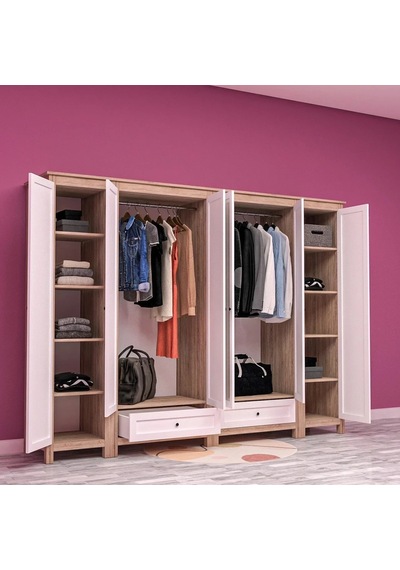 Coco 6 Kapılı Gardırop Mdf Sis Gri Coco 6 Kapılı Gardırop Mdf Sis Gri
