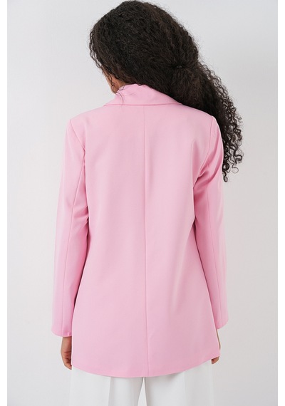 Bigdart Kadın Kruvaze Yaka Blazer Ceket 0722 - Pudra