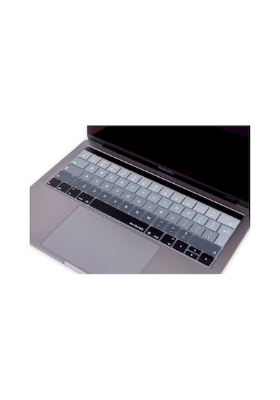 Apple Uyumlu MacBook Pro Klavye Koruyucu Touchbarlı Uk-eu İngilizce Ombre A1706 A1989 A2159 A1707 A1990 Siyah Gri