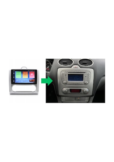 Ford Focus 2 Dijital Klima 9 "inch Android 14 Multimedya Sistemi 4-64 Navimex 2005-2011 9"
