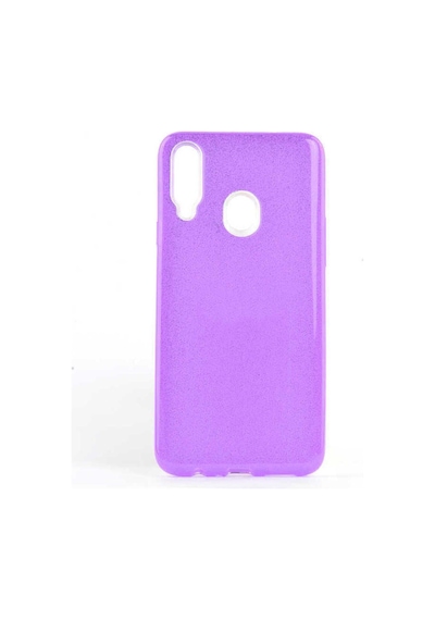Samsung Uyumlu Galaxy A20s Kılıf Zore Shining Silikon Mor
