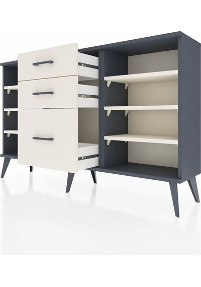 Arges Konsol 6 Raflı 3 Çekmeceli 132x30x83 Antrasit-aytaşı/aytaşı Aytaşı/aytaşı Arges Konsol 6 Raflı 3 Çekmeceli 132x30x83 Antrasit-aytaşı/aytaşı Aytaşı/aytaşı