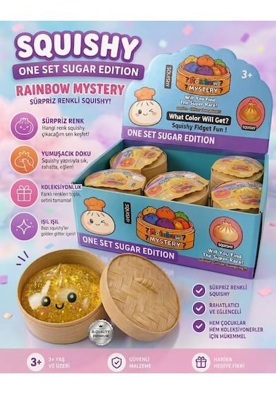 2 Adet Büyük Boy Çin Mantısı Squishy Yumuşacık Sürpriz Renkli Stres Oyuncağı