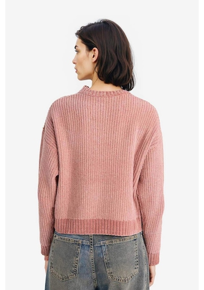 Defacto Regular Fit Bisiklet Yaka Şönil Kazak C6227ax25cwpn450 Pembe-pn450